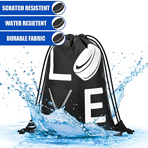 Sinmoe 12 Pcs Hockey Gift Bags 7 x 10 Inch Sport Party Favor Bags Sport Theme Drawstring Bag Hockey Party Favors for Kids Birthday Supplies Field Games Gifts3