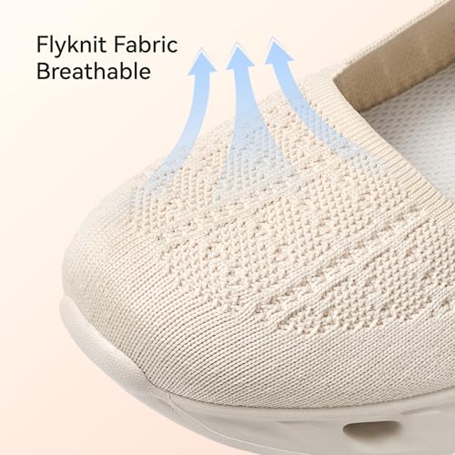 Image of BOSTANTEN Comfortable Mary Jane Sneakers for Women - Lightweight & Breathable, Slip On Casual Shoes 2026, Wide Toe Box, Cushioned Sole for All-Day Walking /Work