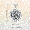 INFUSEU St Christopher Necklace for Men, Saint Christopher Pendant 925 Sterling Silver Medal Patron Christian Faith Religious Jewelry Divine Protection Amulet Gifts for Men #5