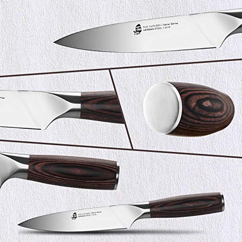 TUO Utility Knife 5 inch - Small Kitchen Chef Knife - German HC Stainless Steel - Ergonomic Pakkawood Handle - Osprey Series with Gift Box