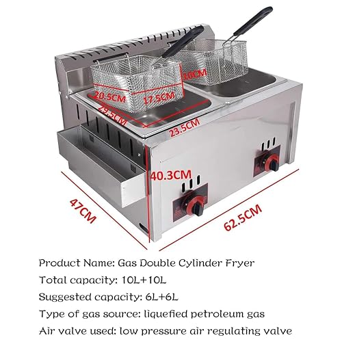 Friteuse à gaz inox double cuve pour les restaurants et cuisines - 3