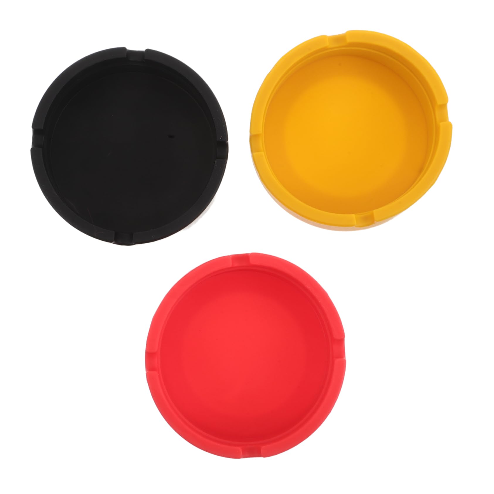 STOBAZA 3pcs Small Round Silicone Ashtray for Car Home Office Hotel Unbreakable Ash Holder Container for Indoor Outdoor Use Easy to Clean Durable Compact Design