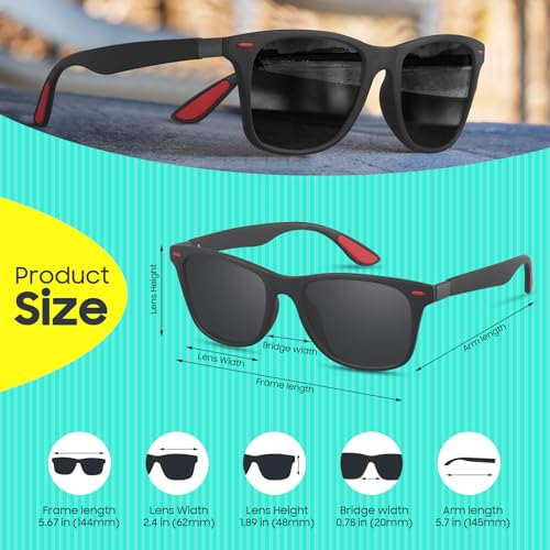 Image of Polarized Sunglasses for Men Women Classic Fashion Sunglasses 2 Pack Sunglasses for Men Driving Outdoors