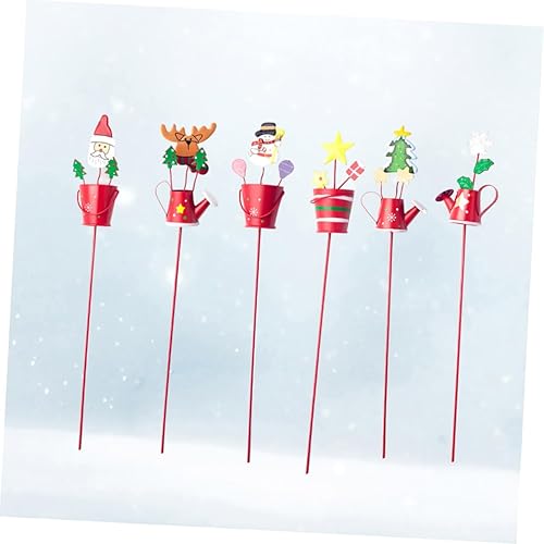 Miniatura 2 de UTHCLO 6pcs Snowman Stakes Outdoor Sign Adornos Navideños para Exterior Snowman Lawn Stick Holiday Garden Stakes Xmas Garden Outdoor Decor Floral