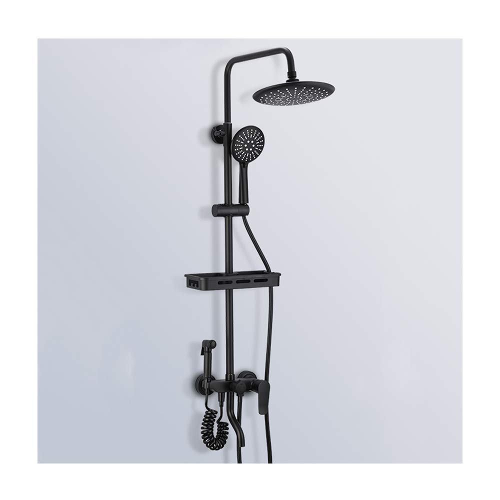 Ensemble de douche noir eau chaude froide avec robinet de baignoire bidet
