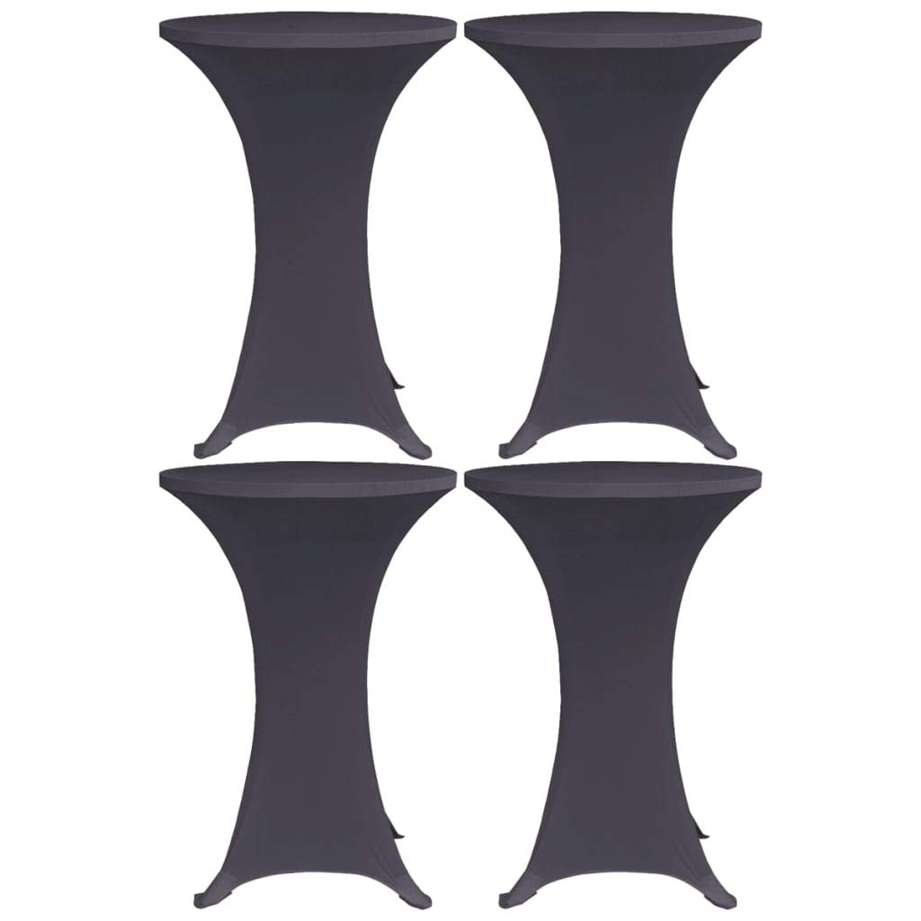 Tovaglia elastica per tavolo da 60 cm, copertura per tavolo e tavolo elasticizzato, 60 cm, antracite, 4 pezzi