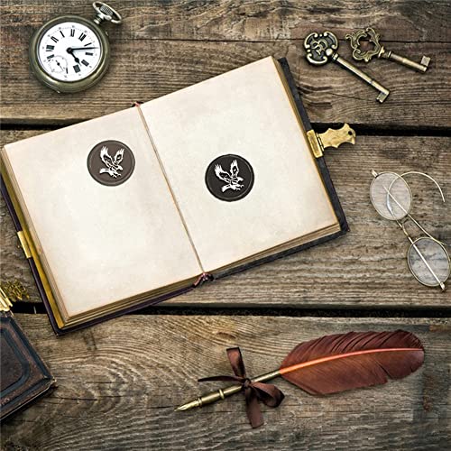 CRASPIRE Eagle Wax Seal Stamp Forest Sealing Wax Stamps Wolf 30mm Retro Vintage Removable Brass Stamp Head with Wood Handle for Wedding Invitations Cards Gift Wrapping - Image 3
