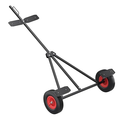Carretilla para remolque de barco, capacidad de peso de 420 libras, motor de remolque de acero al carbono con longitud ajustable de 96 a 116