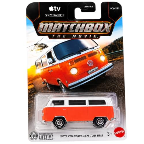 Image of Matchbox The Movie 1:64 Scale 1973 Volkswagen T2B Bus for 3 Years & Above 10 /12 (Orange)