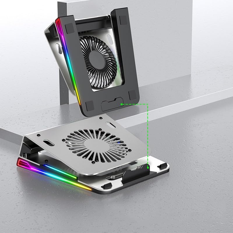 Soporte para Laptop de Aleación de Aluminio con Ventilador miniatura 3