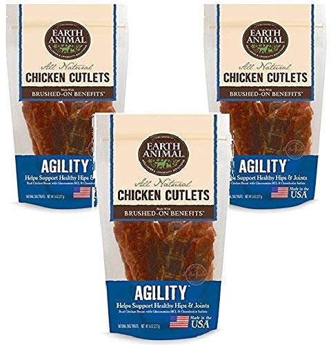 Earth Animal Agility Chicken Cutlets Treats 8oz (3 Pack)