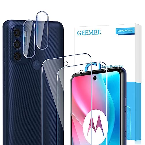 GEEMEE para Motorola Moto G60S de Pantalla Protector de Lente de cámara,【2 Pack + 2 Pack 】 Cristal Templado Película Vidrio Templado 9H Alta Definicion Glass Screen Protector para Moto G60S