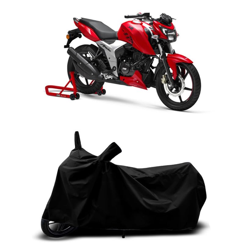 Image of DUFFEL-All Two Wheeler Bike /Scooty Body Cover Used for TVS Apache 200 Heat Protectio /Water Resistance /UV-Rays /Birds Dropping /Scratchproof /Dust Proof /Waterproof All Variants [Black]