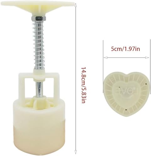Miniatura 3 de Juego de moldes para tartas de luna, festival de mediados de otoño, 6 sellos de galletas de 1.76 oz, molde de galletas en forma de corazón, prensa a