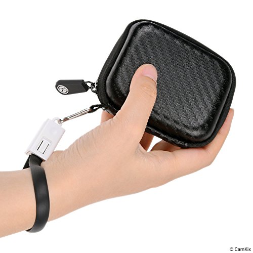 Image of CamKix Protective Case for Trezor One Bitcoin /Cryptocurrency Wallet Including USB Strap for Transport, Power and Data Transfer - Durable Nylon Hardshell Case with Mesh Pocket - Light, Secure