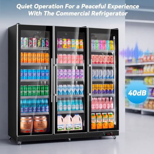 Image of Tylza 3 Glass Door Beverage Display Refrigerator 2100 Can Black