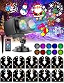 COOLWUFAN Halloween Christmas Projector Light Outdoor, 2 in 1 LED Waterproof Holiday Lights Projector with Remote Control, 10 Colors Ocean Wave & 10 Patterns for Party Yard Decor