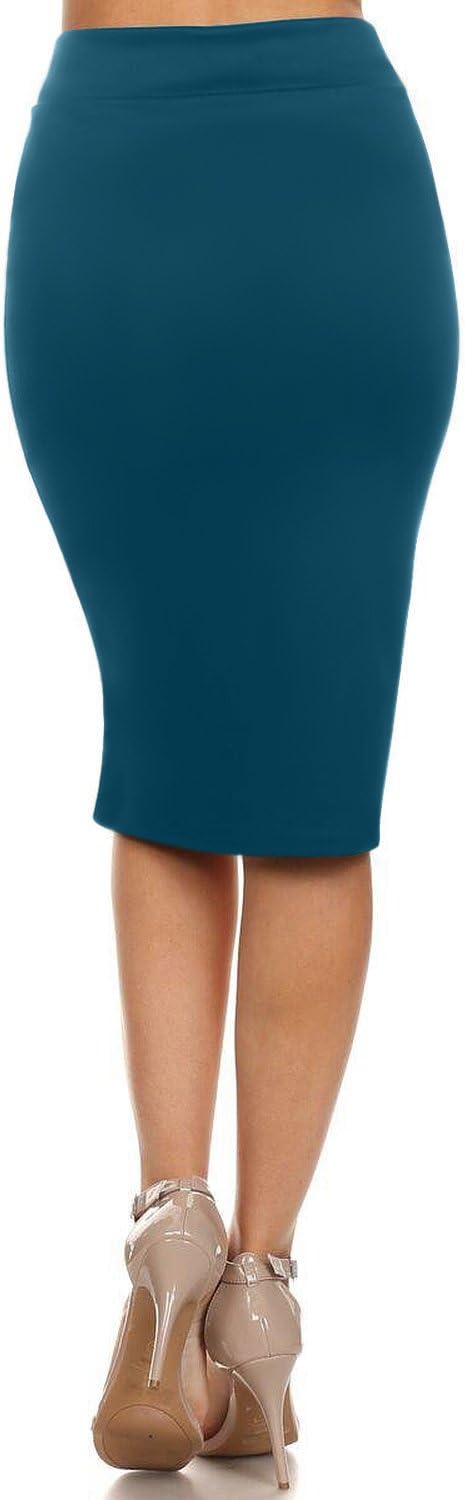 Simlu Womens Pencil Skirt for Office Wear