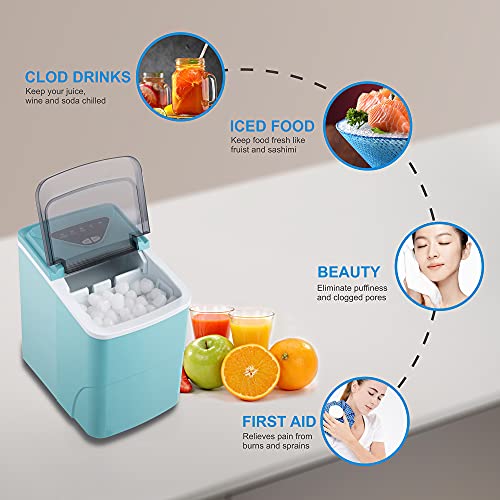 TANGFUTI Countertop Ice Maker Machine, Portable Compact Automatic Ice