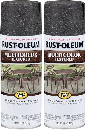 Image of Rust-Oleum 223525 Stops Rust Multi-Color Textured Spray Paint, 12 Ounce (Pack of 2), Aged Iron, 12 Fl Oz