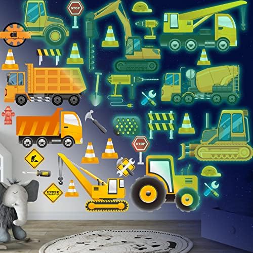 Decalmile Stickers Muraux Véhicules - Autocollants Enfants Camions, Tracteurs Pour Chambre Et Salle De Jeux