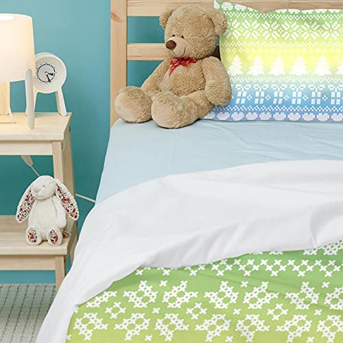 Housse de couette Noël avec 2 taies parure de lit géométrique chic