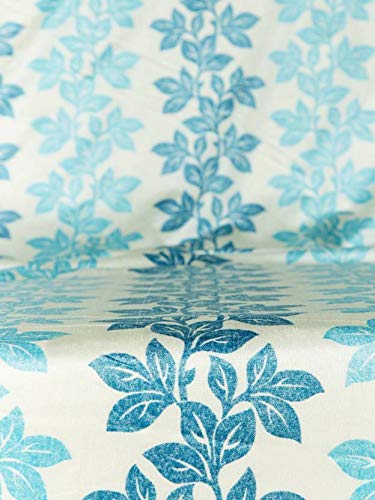 Image of Cortina Polyester Ready to Use Premium Floral Design Eyelet Curtains - 7Ft Set of 1 - Doors & Windows - Washable - for Bedroom Living Room Kids Room Hall Kitchen Office - Sheer Curtains - Blue 1