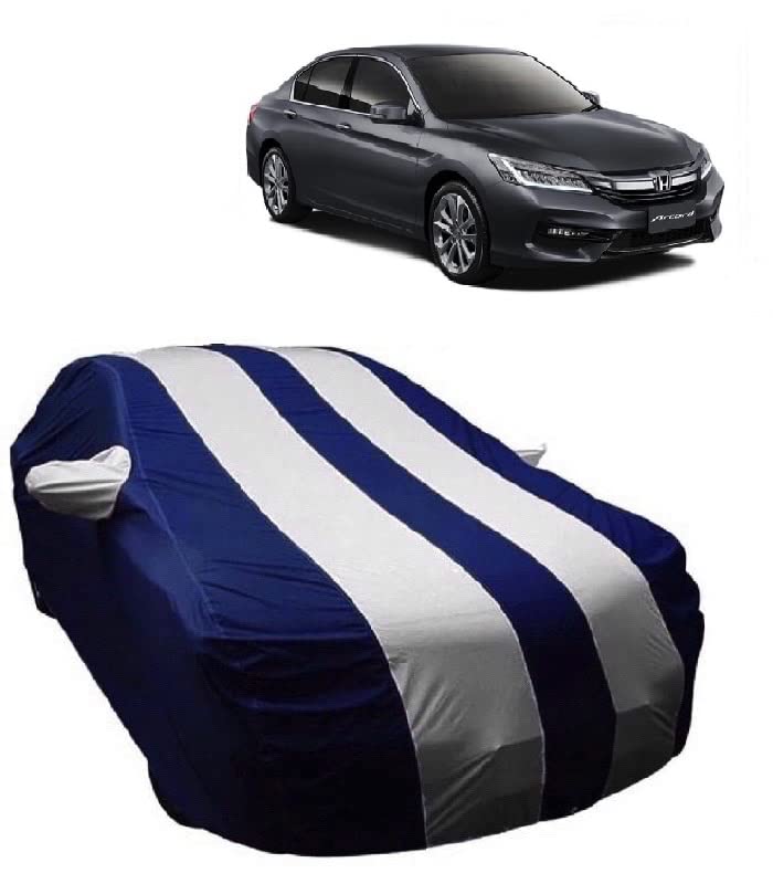 Carigiri White And Navy Blue Car Body Cover For Honda Accord(Triple Stitched,Mirror Pockets,UV Resistant,Dustproof)(Models-2009, 2010, 2011, 2012, 2013, 2014, 2015, 2016, 2017, 2018, 2019, 2020, 2021,2022)-image-25