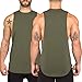 PAIZH Men's 4 Pack Fitness Workout Tank Tops Gym Cotton Tshirts Sleeveless