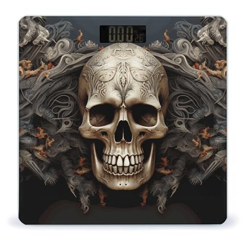 Báscula digital de baño con pantalla LCD y cinta métrica miniatura 1