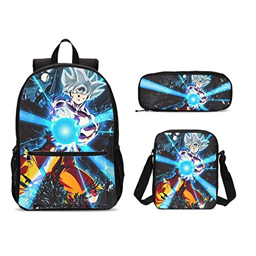 Mochilas Escolares para niños Adolescentes  Conjunto de Dragon Ball Son Goku con Caja