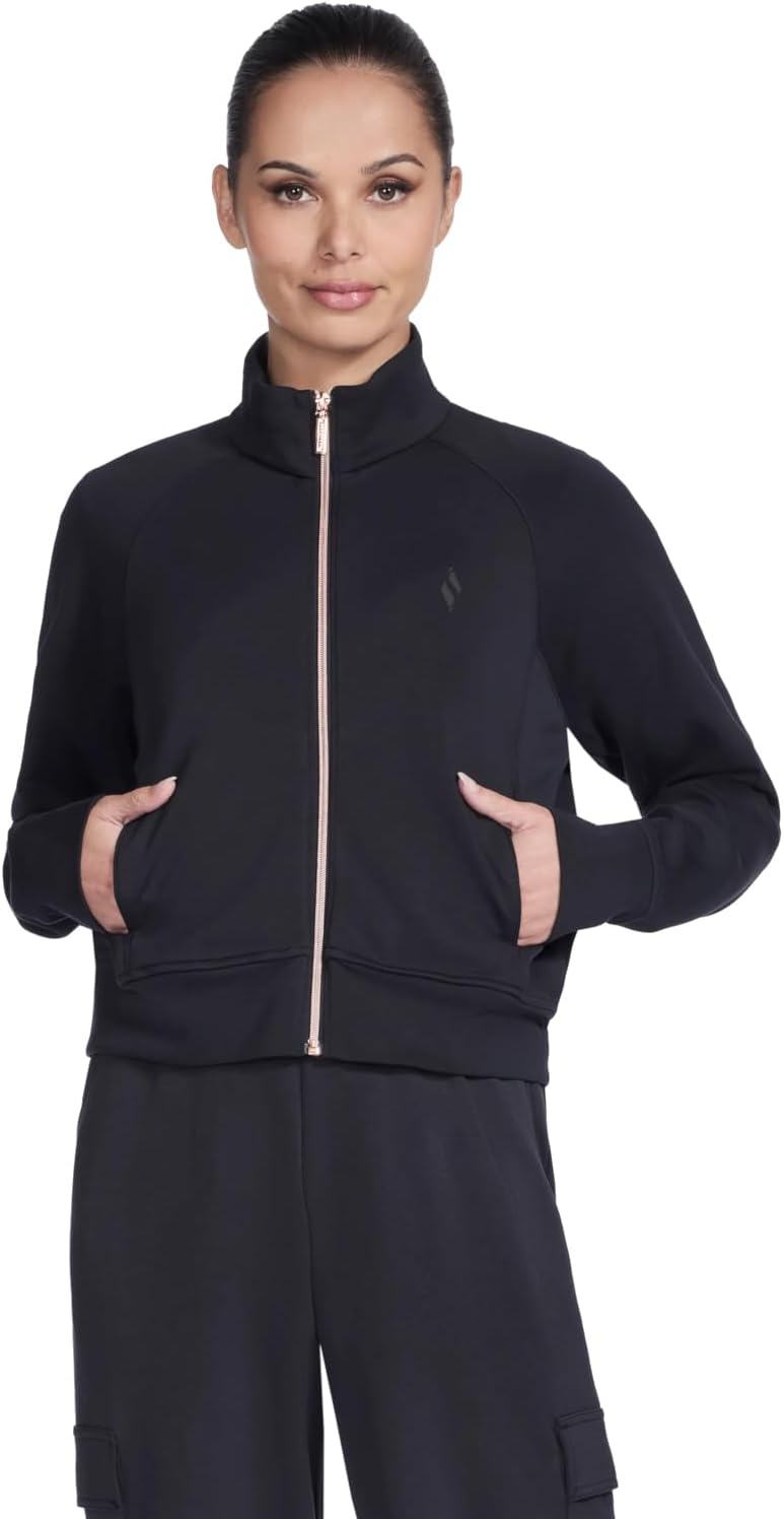 Skechers Women's Cozy Luxe Jacket | Casual, UPF 40+, SKECHLUXE Elevate, Full Zip Mock Neck, Breathable