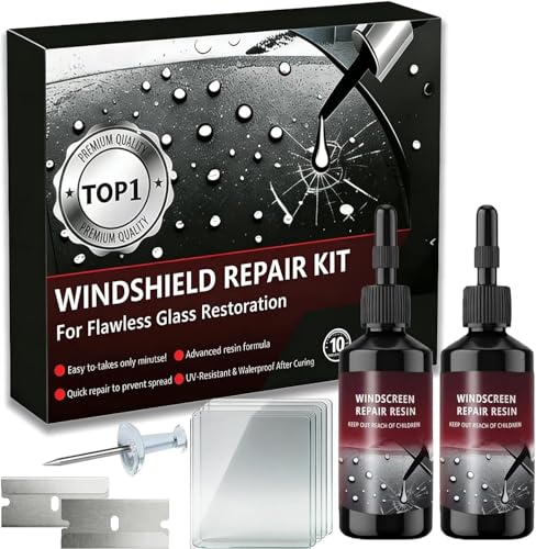 HIHBI 2026 Latest Windshield Repair Kit Glass Crack Repair Kit Nano Glass Repair Liquid Quick Windshield Repair for Chips and Cracks All Crack Types Windshield Repair Kit