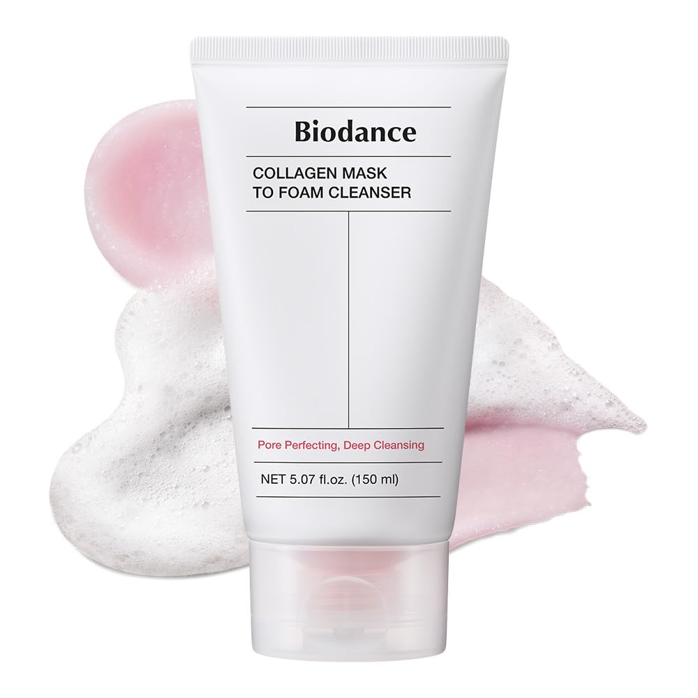 BIODANCECollagen Mask To Foam Cleanser, Face Wash for Women, 2-in-1 Pore Mask and Hydrating Foaming Facial Cleanser for Sensitive Skin, Oily Skin, Korean Skincareㅣ5.07 fl. oz. (150 ml)