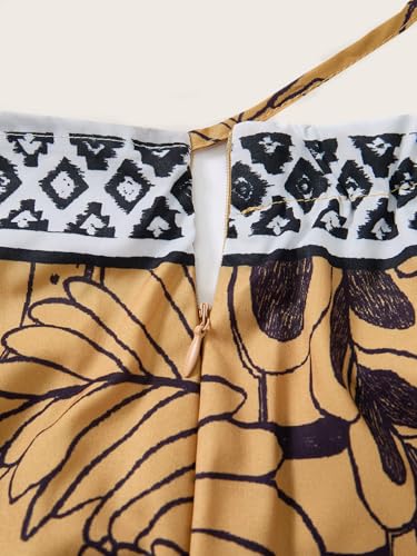 Women's Tropical Print Wrap Maxi Skirt Tie Side High Waisted Boho Vacation Skirts4