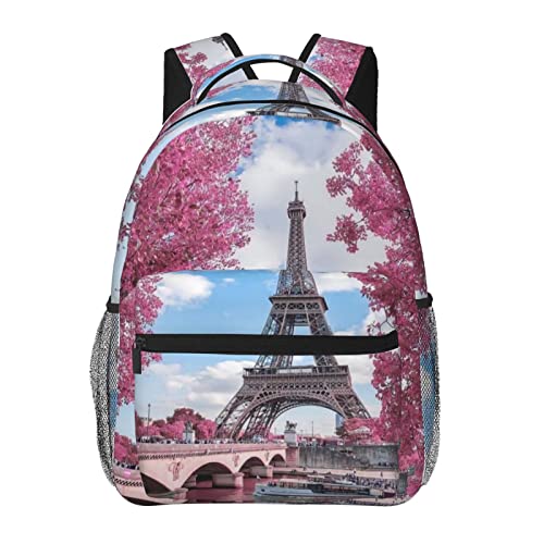 Sac à dos Tour Eiffel vintage pour navetteurs actifs et voyages urbains avec USB