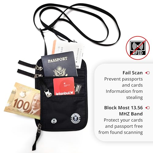 Image of Viking Republic - Neck Wallet - RFID Blocking Passport Wallet - Travel Pouch for Passports - Easy To Conceal