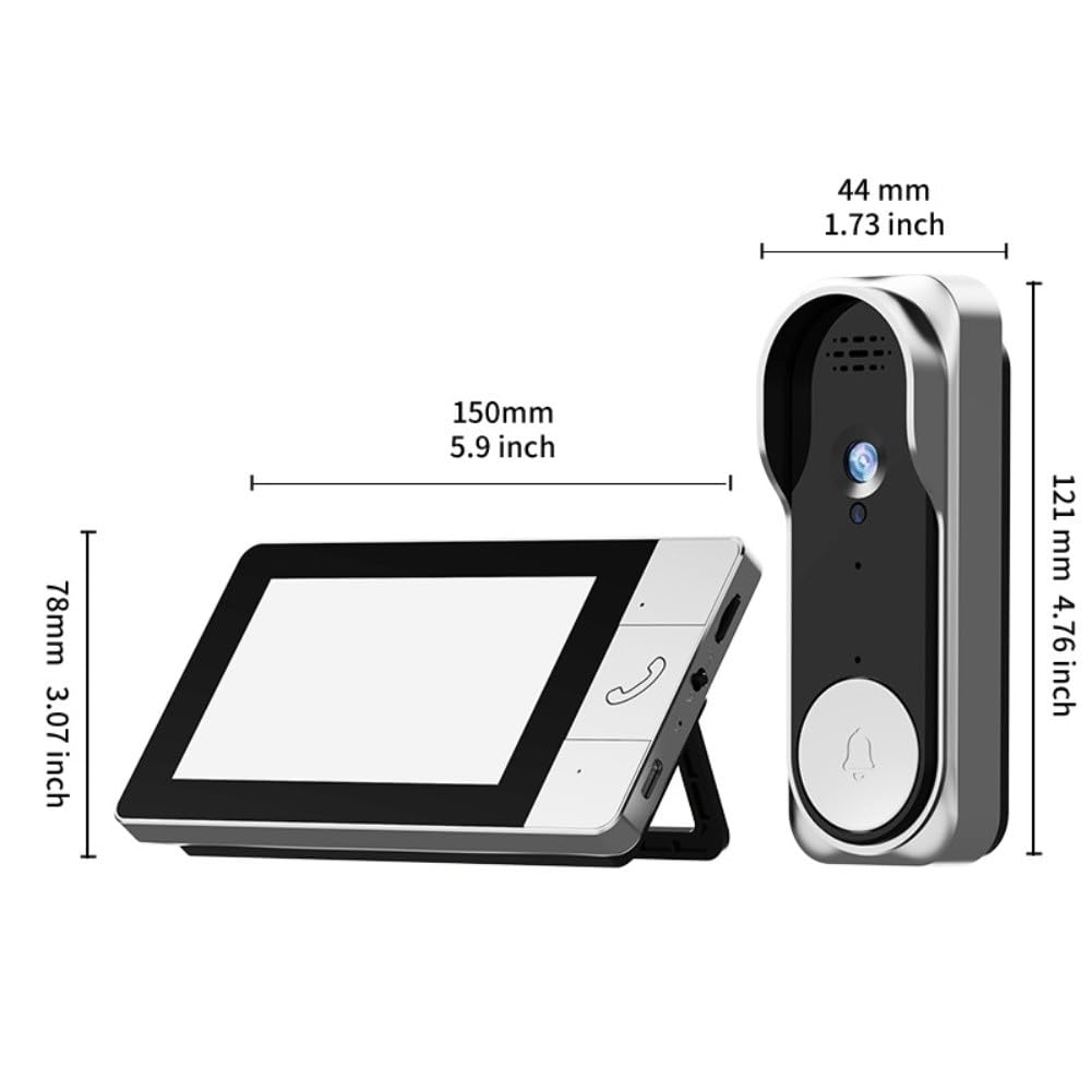 Caméra à écran, interphone sans fil 1080p 4,3"