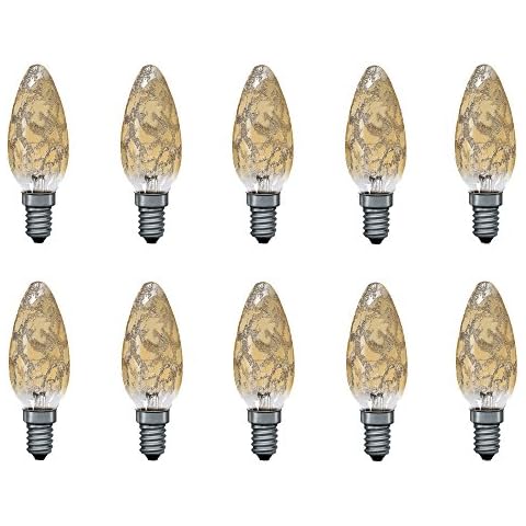Paulmann 10 x Kerze Krokoeis Gold 25W E14 Kerzen 25 Watt Glühbirnen Glühlampen 562.20 Cover
