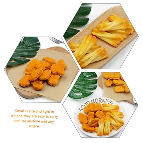 Milisten Gefälschtes Hühnchen Nuggets Und Pommes Frites Lebensmittelmodell Aus Geruchsneutralem PVC Realistische Fast Food Dekoration Für Kinder Und Küchen Display 6 Stück