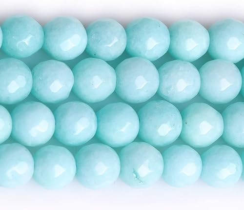 Miniatura 9 de JOE FOREMAN Cuentas redondas de piedra natural de jade de 0.394 pulgadas facetadas de 0.394 pulgadas para fabricación de joyas, piedras