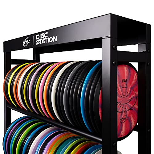 MVP Disc Sports Disc Station Disc Storage Rack (6 Shelf/Black)