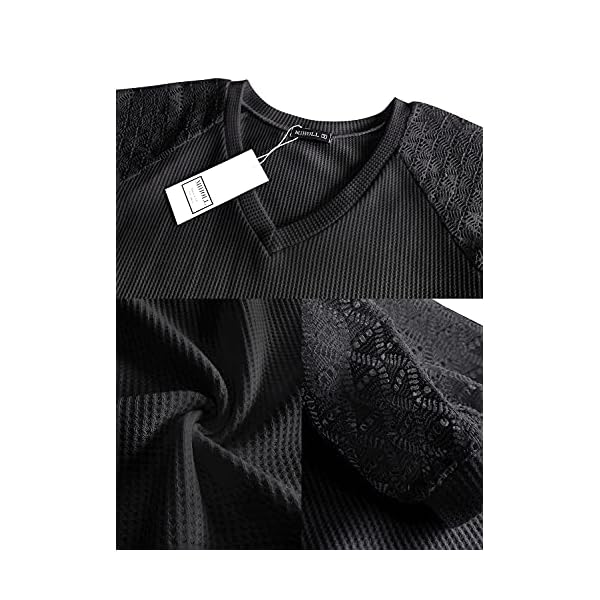 MIHOLL-Womens-Lace-Short-Sleeve-V-Neck-Shirts-Loose-Casual-Tops-Tee-Shirt MIHOLL Women's T Shirt Lace Short Sleeve V Neck Shirts Loose Casual Summer Tunic Tops