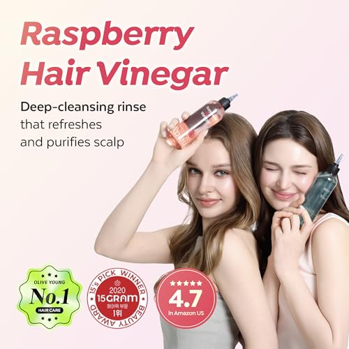 A'PIEU A’PIEU Raspberry Hair Vinegar Rinse for Scalp Detox & Clean, Smooth & Shiny Hair, Clarifying Treatment for Dandruff, Buildup, Oily & Itchy Scalp, pH Balancing, Korean Haircare, 6.76 fl oz