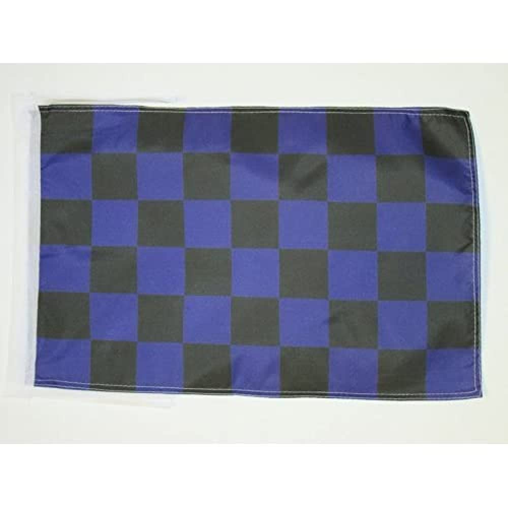 AZ FLAG - Blue and Black Check Flag - 18'' x 12'' - 100% Polyester checkered racing Small Banner with Two Cords - Fade Resistant - Vivid Colors - 18x12 in - 45x30 Cm โ image 1