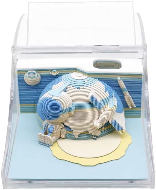 Tastefully Bloc de notas 3D, 196 hojas de arte para tallar, bricolaje, calcomanías creativas, papeles, tarjetas, manualidades, astronautas,