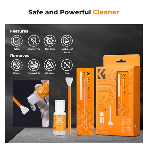 Image of K&F CONCEPT 16mm APS-C Sensor Cleaning Kit, with 20ml Sensor Cleaner
