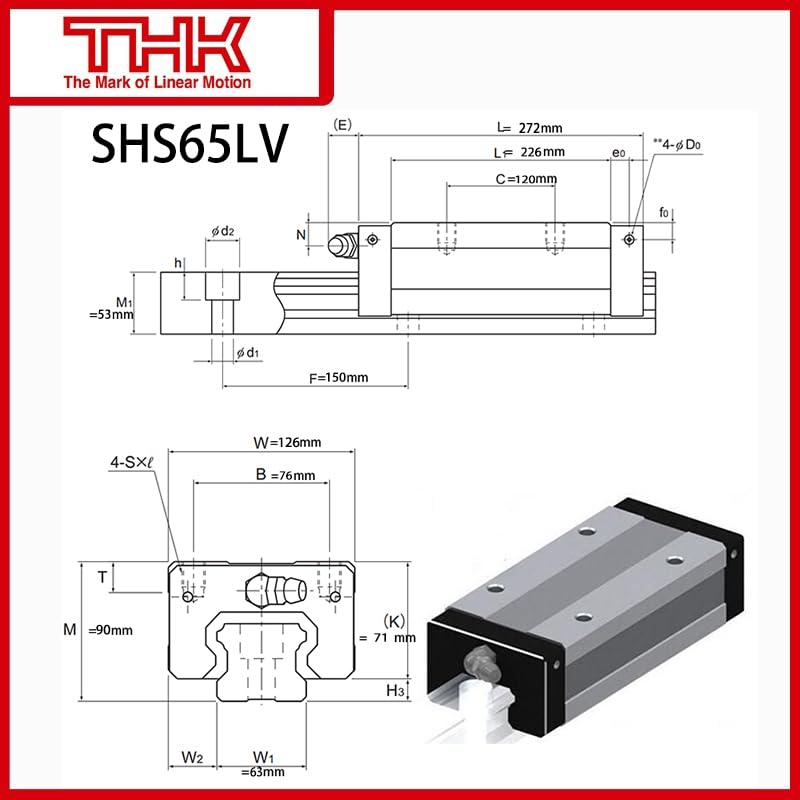 THK Linear Carriage SHS65 SHS65LV SHS65LVUU/SS SHS65LV1UU/SS GK Block