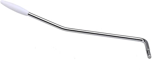 Wilkinson ST Tremolo Brazo de 0.189 in roscado puente Whammy Bar para Fender México Strat Stratocaster Guitarra Eléctrica, Cromo con Punta Blanca