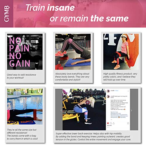 Gymbee Resistance Bands for Working Out - Exercise Bands to Workout Glutes, Thighs & Legs - No-Slip Cloth Booty Belt for Gym & Home Fitness, Yoga, Strength & Pilates for Men/Women - 3 Levels